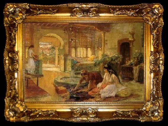 framed  unknow artist Arab or Arabic people and life. Orientalism oil paintings  334, ta009-2